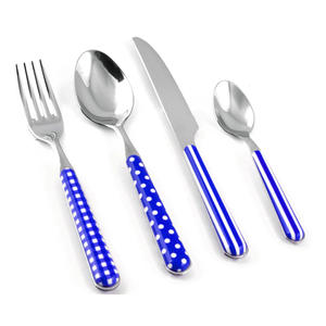 High-Quality 6 Pcs Stainless Steel <b>Flatware</b> Set with White Handles and Elegant Gold Brass for Modern Kitchens - Product Image 2