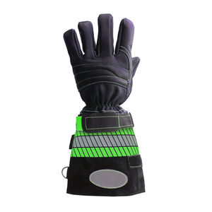 Guantes de lucha contra incendios resistentes al calor de soldadura de cuero dividido de vaca Guantes largos a prueba de fuego con logotipo y diseño personalizados - Product Image 2