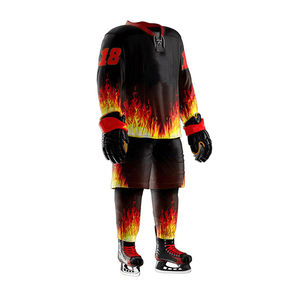 Uniforme de Hockey sobre Hielo de Poliéster, Servicio OEM, Diseño Personalizado, Impresión del Nombre del Equipo, Logotipo Personalizado, Secado Rápido, Ecológico, Alta Calidad - Product Image 5