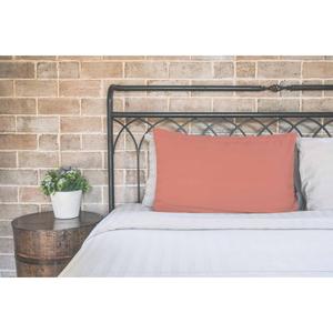 Taie d'oreiller de luxe Orange pour hôtel, 50x70cm, en polycoton doux et respirant, tissée, rectangulaire, avec motif uni - Product Image 3