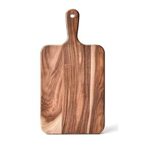 Tabla de cortar de madera de acacia hecha a mano con mango Tabla de cortar de madera natural duradera para cocina, carne, queso, vegetales - Product Image 1