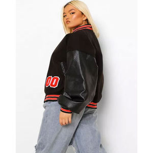 Mode broderie veste pour femmes élégant haute qualité Varsity veste épais hiver tenue décontracté chaud Streetwear Varsity veste - Product Image 2