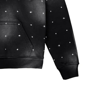 Proveedor OEM al por mayor de diamantes de imitación para hombre Sudadera con capucha 100% algodón Sudadera con capucha cómoda Custom DTG Printed Essentials Hoodies - Product Image 4