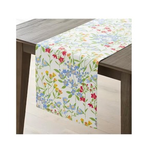 Chemins de table 100% coton imprimés fleurs blanches décoratives de fête de mariage pour la maison cuisine vente en gros durable - Product Image 4