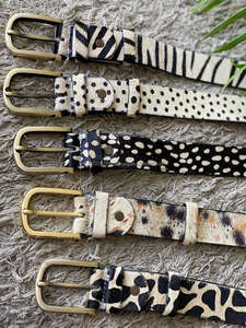 Cinturón de piel auténtica con relieve, informal, Vintage - Product Image 5