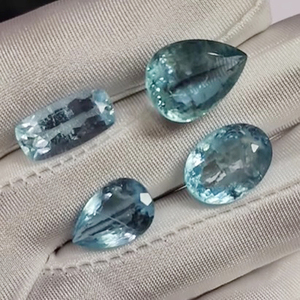 พลอยสีฟ้าธรรมชาติ4ชิ้นขนาด36ซม. 17-19มม. ลูกแพร์รูปไข่สี่เหลี่ยมผืนผ้าสีฟ้า $เราทุกคน247 - Product Image 6