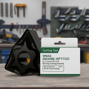 Plaquettes de tournage indexables WNMG 080408E-NFT7325 D. 5.16mm MT-CVD revêtues ISO, lot de 10 pour tournage d'outils - Product Image 3