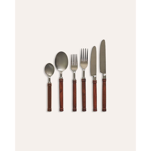 Wholesale Modern Style Bamboo Cutlery Set Stainless Steel Wooden Handle <b>Flatware</b> For Tableware Dinnerware Cutlery Set Low Price - Product Image 5