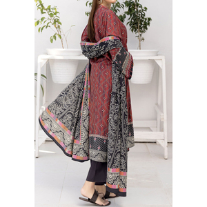 Ensemble trois pièces pour femme Shalwar Kameez brodé, Kurta en coton et soie, pantalon confortable à séchage rapide, magnifique Dupatta pour fêtes et mariages - Product Image 2