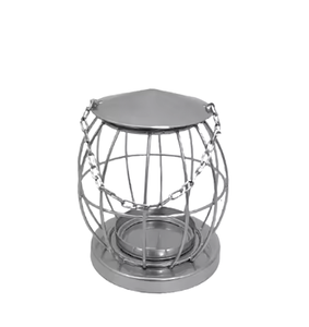 เครื่องป้อนนกทำจากโลหะสีเงินน่ารักสำหรับสวนกลางแจ้งเครื่องป้อนนกทำด้วยมือเคลือบเงินแบบทันสมัย - Product Image 1