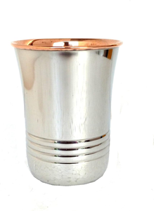 Tasse à café en verre de cuivre à boire direct avec artisanat ayurvédique en métal indien verres sains pour le camping - Product Image 2