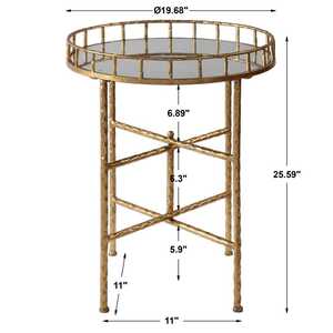 Mobilier de maison Table d'appoint décorative avec dessus en verre - Product Image 4