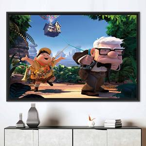Impression sur toile élégante de Carl Fredricksen, œuvre d'art inspirée du film Up, 1P : encadré noir - Product Image 1