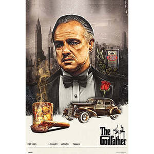Póster Ilustrado de El Padrino, Arte de Pared de Corleone Hecho de Papel - Product Image 1