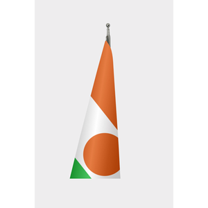 Official Niger Indoor <b>Flag</b> with Digital Printing Aluminum <b>Pole</b> Cloth & Polyester Material Pennant Style - Product Image 3