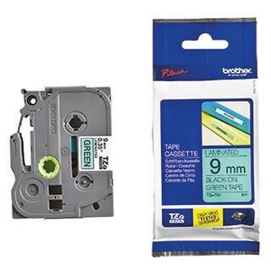 Cinta Adhesiva para Oficina Brother P-touch TZe-721 de 9 mm x 8 m (Ancho x Largo), Cassette de Etiquetas Verde/Negro - Product Image 1