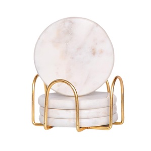 Sous-verres en céramique abstraite en marbre bleu marine titulaire du fabricant meilleurs sous-verres absorbants pour boissons ensemble de sous-verres de table en céramique ronde - Product Image 5