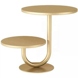 Round 2-Tier Metal <b>Cupcake</b> <b>Stand</b> in Golden Color Elegant Dessert Display Tray for Parties, Weddings, and Events - Product Image 1