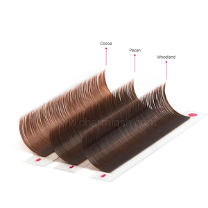 CharmLash professionnel pleine bande fibre synthétique Logo personnalisé en gros coréen PBT fibre 28 rangées plateau marron noir Lash Tech - Product Image 1