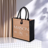 Sac fourre-tout en jute personnalisé, réutilisable, en lin naturel et toile de jute, idéal pour la plage et le shopping – Vente en gros