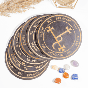 Pendentif de méditation léger en bois gravé à la main, motif Sigil de Lilith, 6 pouces, écologique, pour la guérison et la méditation, vente mondiale - Product Image 3