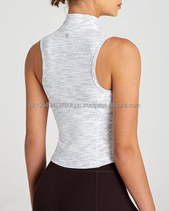 Chemises courtes sans manches pour femmes gilet d'été entraînement débardeurs zippés course chemise athlétique Yoga Camis vestes - Product Image 3