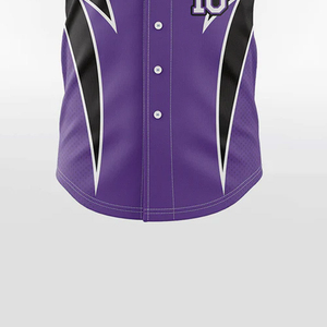 Jersey de béisbol hecho a medida Color sólido Ligero y transpirable Última llegada Impresión digital Ajuste regular Servicio OEM - Product Image 5