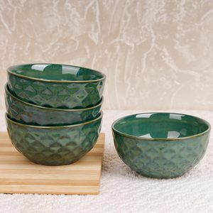 Food Grade Ceramic Bowl Safe for Everyday Eating Premium Glaze Ceramic Food Bowl for Luxury Tableware And Green Color - Product Image 6