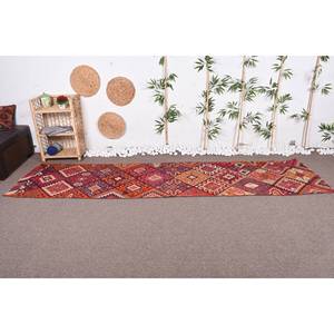 พรมตุรกีโบราณสีแดงส้มพื้นที่ขนาดใหญ่แบบคลาสสิก10,6ft x วัสดุขนสัตว์2,6 X การเย็บปะติดปะต่อกันด้านหลังสำหรับพรมห้องโถงห้อง - Product Image 2