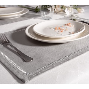 Ash ColorCustom Waterproof 100% Organic Cotton <b>Table</b> Mats GOTS Certificate Kitchen Dinning <b>Table</b> Decoration Mats Pad New Arrival - Product Image 1