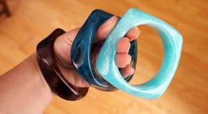 High on Demand Trendy Marbled <b>Resin</b> Bangles Smooth <b>Jewellery</b> Accessory for Office Wear or Parties Available at Export Price - Product Image 3