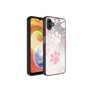 Netzy Shiny SAFARI <b>Mirror</b> Back <b>Cover</b> for Samsung for Galaxy A04 Paw Design Case with Camera Protection Made of Silicone Hard PC - Product Image 1