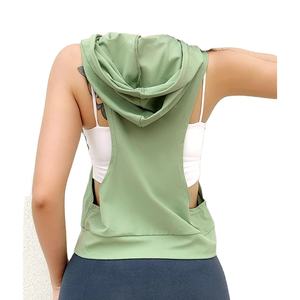Camiseta Deportiva Informal Holgada para Gimnasio, Tops de Yoga sin Mangas, Camisetas de Yoga de Secado Rápido con Bolsillos, Chaleco Deportivo con Capucha - Product Image 4