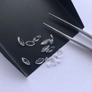 3mm 4mm 5mm Topacio blanco Natural corte Marquesa piedras preciosas calibradas sueltas en línea fabricación de joyería collar anillo pendiente colgante Real - Product Image 1