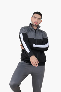 Chándales con cremallera de lana de invierno a la moda Patrón en relieve 3D de moda Cómodo con logotipo bordado en la parte superior inferior a juego - Product Image 3