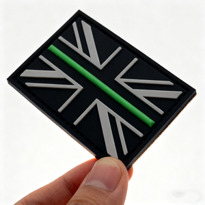 Custom <strong>UK</strong> Flag Thin Line <strong>PVC</strong> Patch Soft Rubber 3D Embossed Label Hook and Loop Backing for Outdoor Gear Backpacks and Jackets - Product Image 5