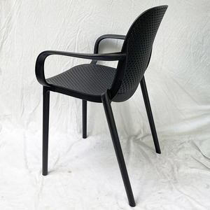 Modern Farmhouse Style <b>Plastic</b> <b>Dining</b> <b>Chair</b> Armrests ST3017 Light Stackable for Home Restaurants Living Rooms Various Colors - Product Image 3