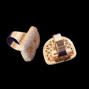 Bijoux fantaisie de luxe pour homme Bague Hip Hop tendance Alphabet arrondi avec diamants 10K 14K 18K Or de laboratoire VVS Moissanite - Product Image 1