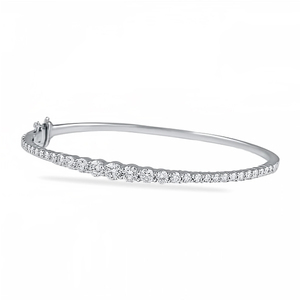 3 Carat Diamond Graduated <b>Bangle</b> <b>Bracelet</b> in White Gold Elegant Diamond <b>Bracelets</b> & <b>Bangles</b> - Product Image 1