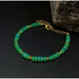 Green Ethiopian <b>Opal</b> <b>Bracelet</b> with 18K Gold Plating Welo <b>Opal</b> Beads Garnet Amethyst Quartz Pearl Gift Jade Material - Product Image 2