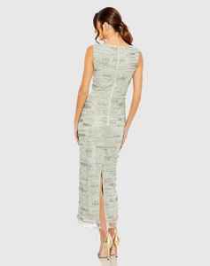 Vestido de fiesta Sexy recto de satén de longitud de té vestido de noche transpirable antiestático cintura Natural cuello redondo para fiestas de boda de Graduación - Product Image 4