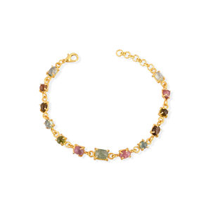 Pulsera de Plata de Ley 925 con Turmalina de Diseño para Mujer, Pulsera Hecha a Mano Personalizada, Joyería con Dijes, Pulsera de Cadena - Product Image 1