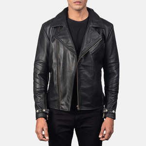 Diseño superior 100% Chaqueta de invierno de cuero de alta calidad para hombre Manga completa personalizable con cuello levantado Precio razonable - Product Image 3