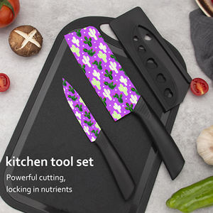 Couteau de chef en céramique de haute qualité, manche en plastique imprimé fleurs, outil de cuisine durable, compatible lave-vaisselle, vente en gros d'usine, livraison rapide - Product Image 3