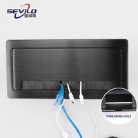 Enchufe de Corriente Retráctil para Escritorio SEVILO UK con 3 Tomas y 2 Puertos USB, Caja de Conexión Oculta de Aleación de Aluminio