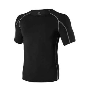 Listo para enviar tren de secado rápido compresión poliéster camisetas hombres elástico gimnasio camisas - Product Image 3