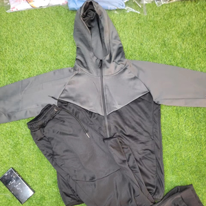 Survêtement personnalisable de haute qualité taille élastique écologique respirant léger solide hiver ensemble personnalisable haut avant - Product Image 1