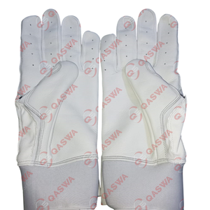 Gants de frappe de baseball en cuir à manchette longue de couleur blanche adulte pour jeunes joueurs de baseball professionnels - Product Image 5