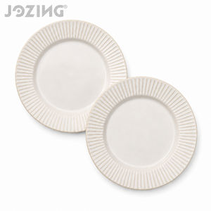 <span class=keywords><strong>Assiette</strong></span> à dîner en céramique blanche de 10,6 pouces avec bordure cannelée, <span class=keywords><strong>assiette</strong></span> en porcelaine moderne <span class=keywords><strong>pour</strong></span> steak, salade et pâtes, directement de l'usine - Product Image 2