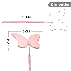 Miroir à cils en or rose, grande poignée, acier inoxydable, accessoires pour extensions de cils, miroir à cils carré, miroir à cils - Product Image 1